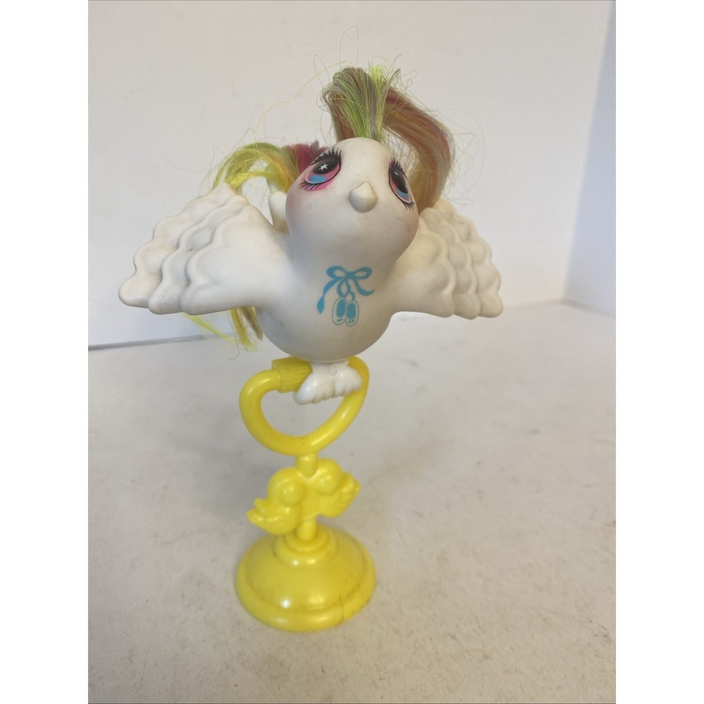Vintage 80s My Little Pony Hasbro Fairy Tails Bird Tutu Tails With Stand/Perch